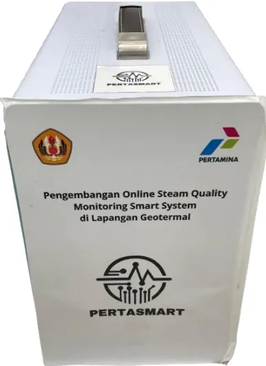 Closed Perta-SMART enclosure with the project and company marks.